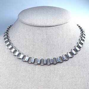 VTG Solid Sterling Silver 925 Oval Link Chain Necklace Size 15.75" Length